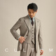 CULTUM Tencel Wool Blended Italian Naples Suit Men's Business Casual Suit Formal Three-piece Set Beige Two-piece Set 175A /50A