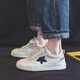 Yezhi women's shoes spring and summer white shoes ins trendy Korean version 2024 new canvas shoes for women versatile students running casual shoes H983 star canvas shoes [bee size 37]