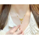DR-FLVVS Fat Donglai's same style 18K gold bow knot necklace new product 24k yellow l gold tassel 999 anti-gold Zhou family's same style at large bow knot tassel necklace