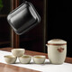 TANGFENG Beige Ruyao Travel Tea Set One Pot Four Cups Outdoor Portable Quick Cup Birthday Gift for Colleagues Beige Ruyi Quick Cup