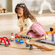 
Hape track car toys Children's train assembly building blocks Parent-child interaction 3-6 year old boys and girls Children's Day gift E3790 Train track port transportation set