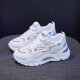 Shunian casual shoes female dad shoes student sports 2023 spring new Korean version thick-soled versatile lace-up women's shoes white 37