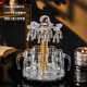 Depinte high-end light luxury Maotai cup spirits shot glass one-cup Chinese gold foil white wine cup set wine dispenser 10ml Maotai gold foil cup + Jinshan pot cup holder (10 pots 10 cups