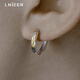 Lnieer 999 Pure Silver Gilt Earrings Men's Earrings Men's High-end Style Handsome Trendy Men Light Luxury Ear Piercing Earrings Earrings 999 Pure Silver Gilt Earrings One