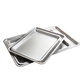 OUGEDA 304 pure stainless steel rectangular plate steamed rice cabinet plate canteen dish plate tea thickened square basin deep and shallow tray 50x35x4.8 (flat bottom) 304 thickened version