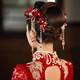 Shengli Chinese style bridal ancient costume hair accessories headdress wedding Xiuhe suit burgundy velvet flowers fresh classical wedding accessories hair accessories set