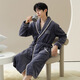 Modal pajamas men's bathrobe autumn and winter flannel bathrobe robe plus velvet thickened long coral velvet winter nightgown men's winter DBX-15563 Mi Xing 2XL - weight 140-160Jin Jin is equal to 0.5 kg