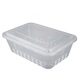Rectangular disposable lunch box plastic takeaway packaging box large transparent tableware fast food round lunch box with lid rectangular 1000ML transparent (20 pcs with lid)