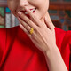 Saturday Fortune (ZLF) Gold Ring Women's Pure Gold Flower Live Mouth Ring Flower of Happiness Price No. 13-5.32g