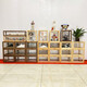 Original Heart Like Snow can be stacked with solid wood shoe boxes, transparent sneaker storage boxes, blind boxes, wooden Bubble Mart display boxes, cherry wood + tempered glass display boxes, single