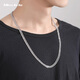 Miss JuJu PT950 platinum men's necklace, platinum tank chain, thick horse whip Cuban necklace, weight 25-27g, length 55-57cm, thickness about 4.5mm