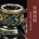 Xiangye 2025 New Anti-scalding Lazy Automatic Tea Set Household Rotating Stone Mill Teapot Kung Fu Tea Cup Tea Making Artifact Wrapped Lotus Branch Automatic Straight Cup Six-Cup 9-piece Set