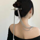Chuxiang (CHUXIANG) unique niche design long tassel hairpin new trendy ponytail back head headdress European and American exaggerated hair accessories long tassel hairpin - pitted surface removable