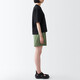 MUJI Women's Washed Plain Shorts Women's Summer Pants Casual Shorts Dopamine Pure Cotton BEC27A3S Khaki S 155/62A