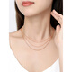 Fat Donglai's same style 18k gold-plated necklace plain chain official jewelry rose gold women's classic popular clavicle chain golden yellow gold ingot chain (40+5)CM