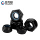 Guwanji anti-loosening self-locking nut black 304 stainless steel nylon anti-slip locking hexagonal nut national standard fastener 304 black M8 10 pieces