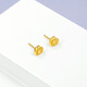 Changcai 24k gold earrings small love 999 pure gold sweetheart earrings gold earrings imitation gold color Valentine's Day gift new product
