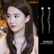 The Story of Core Luxury Rose Liu Yifei's same style earrings for women, elegant earrings, artificial pearl long tassel earrings, earrings, earrings