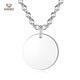 Aido Diamond pt950 platinum round plate pendant for women, platinum pendant, customizable engraved birthday gift for wife (small version diameter 15mm) 3.9-4.1 grams + delivery silver chain
