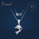 Pt.Charm Platinum Pt950 Little Dolphin Pendant Platinum Women's Clavicle Chain Pendant Chinese Valentine's Day Gift Platinum Pendant for Girlfriend Ready Stock National Inspection Certificate 1.0-1.1g