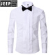 JEEP SPIRIT大合唱礼服衬衫男燕尾领司仪伴郎法式新郎结婚演出服白衬衣男大码 礼服白色5501 5XL(185/112A)