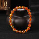 Ouchini Amber Bracelet Natural Raw Stone Exploded Buddha Beads Flower Amber Beads Single Circle Bracelet for Women as a Valentine's Day Gift for Chinese Valentine's Day