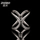 ZHIMO simple and versatile X silk scarf buckle niche design glossy geometric scarf buckle new square scarf buckle F00390A999