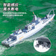 Children's remote control boat toy boy gift aircraft carrier can be launched into the water and launch guns naval military destroyer warship model remote control amphibious assault ship water and power outage single battery version battery life about 30 minutes/gift box packaging/