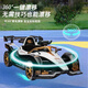 Maternal and infant children's electric go-kart four-wheeled car that can sit for men, women, babies and adults, double remote control racing drift toy car, shiny yellow + 12V9 battery + parent-child leather seat + drift, electric drive, Bluetooth music and lighting