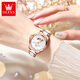 OLEVS women's watch mechanical fully automatic Swiss certified brand light luxury love waterproof simple women's watch New Year gift