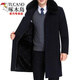 Woodpecker (TUCANO) winter thickened coat for men, dad, middle-aged and elderly windbreaker, sheep knee-length coat for grandpa, black-medium style with fur collar 3XL 190/104A160-175Jin Jin is equal to 0.5 kg