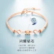 Mingzuan International MZ Diamond Bracelet/Diamond Bracelet Opening Adjustable [Varieties Available] Chinese Valentine's Day Gift for Girlfriend [Small Waist] Bracelet HEJS020