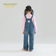 Mucmukn girls' denim suspenders, fashionable girls' straight trousers, autumn new sweet and cute versatile pants, blue 110cm