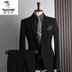Woodpecker (TUCANO) large size suit men's four seasons casual business formal wear fashion slim wedding groomsmen dress suit men's black double button (single jacket) 64/7XL (210-230Jin Jin equals 0.5 kg)