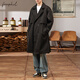 Foss Phil windbreaker men's autumn and winter loose casual mid-length jacket light mature style coat jacket 2407 black M
