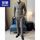 ROMON woolen suit men's suit double-breasted autumn and winter thickened warm jacket handsome wedding banquet dress men's trendy khaki suit vest vest black lining M 100110Jin Jin equals 0.5 kg