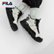FILA women's mid-cut plus velvet dad shoes casual shoes winter warm thick-soled sneakers turtledove yellow/black-TB 37.5