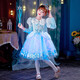 Frozen Elsa Princess Dress Autumn and Winter Plus Velvet Long Sleeve Luminous Skirt Elsa Birthday Children's Mesh Dress Elsa Pink Skirt + Gauze + Light 100Y