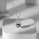Tahitian Black Pearl Pendant Fulu S925 Silver Seawater Pearl Necklace for Mom S925 Silver/Gourd Black Pearl 9mm