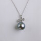 Guran Zhenyu 18K gold perfect round Tahitian black pearl pendant 10.7mm seawater pearl necklace pendant