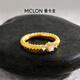 Manka Dragon Spirit Snake Pearl Gold Ring Female Snake Year Simple Zodiac Pure Gold Priced Premium Gift 15# Including labor cost 299 yuan/g 1.63g