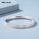 Miss JuJu pt950 platinum bracelet for women, wide face, round, semi-solid platinum bracelet for my wife, inner diameter 58mm, weight 9.75g, width about 3.5mm