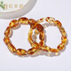 OUCERNY Flower Amber Bracelet Natural Raw Stone Amber Beeswax Bracelet Shape Bracelet Men and Women Style Single Circle Bracelet 10-12g
