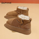 Daphne velvet snow boots for women winter 2024 new bread shoes thick-soled short boots plus velvet thickened anti-freeze cotton shoes for women, camel 5.0cm 35