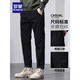 Romon Straight Jeans Herren 2024 Frühling und Sommer neuer Stil Plüsch verdickte schwarze, lose vielseitige Casualhose 728 Schwarz regulär 28