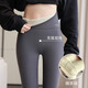 KJ Shark Pants Women's Autumn and Winter High Waist Tummy Control Leggings Plus Velvet Thickened Warm Pants to Wear Gray Yoga Pants Black No Embarrassing Lines Lamb M Suitable for 95-120 Jin Jin equals 0.5 kg