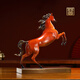Rongfu Bronze Horse Ornament Living Room Office Lucky Horse Successful Zodiac Art Sculpture Moving to New Home Opening Gift Galloping Horse-Mingcha Brown Gift Box
