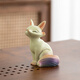 At noon, the color-changing little fox tea pet can raise fine tea, tea tray, tea table, tea set accessories, tea table couple resin ornaments, color-changing tea pet fox