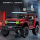 Shanghaojia children's electric car four-wheel toy car can seat 3-6 years old baby remote control car children can drive off-road vehicle red four-wheel drive Bluetooth remote control + leather seat large battery