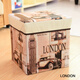 Chenzhi Shangpin retro printed coated storage stool storage box multi-functional covered folding storage stool shoe stool storage stool iron tower 30*30*30cm